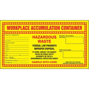 ACCUFORM SIGNS MHZW22EVP Hazardous Waste Label 6-1/2 Inch H - Pack Of 25 | AF4FQK 8UXL4