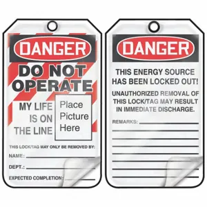 ACCUFORM SIGNS MLT600LPP Danger Tag, Danger, Danger Do Not Operate, Rp-Plastic, Write-On Surface, English | CN7ZNT 771L35