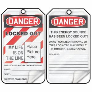 ACCUFORM SIGNS MLT609LPM Lockout Tag, Danger, Locked Out Device, RP-Plastic, Dept/Expected Completion/Name, English | CN7ZPU 771L42