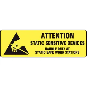 ACCUFORM SIGNS MPC319 Label Attention Static Sensitive Device 2 x 5/8 500rl | AC6VEM 36J815