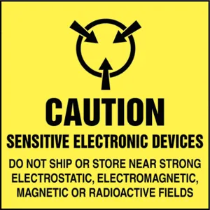 ACCUFORM SIGNS MPC341 Label Caution Sensitive Electric Device 4 x 4 500/rl | AC6VEP 36J817