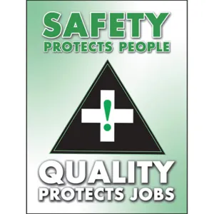 ACCUFORM SIGNS PST116 Poster Safety Protects People 18 x 24 | AC4WYN 31A053