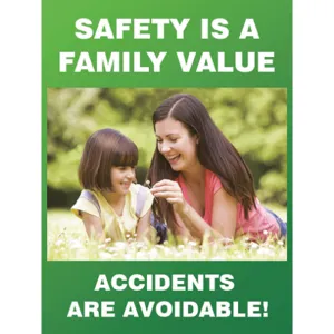 ACCUFORM SIGNS PST160 Poster Safety Is A Family 18 x 24 Inch | AC4WYR 31A056