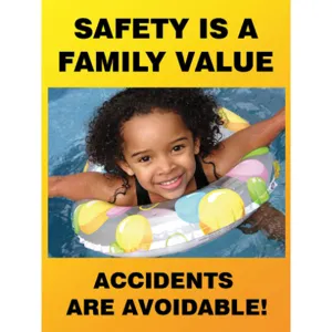 ACCUFORM SIGNS PST162 Poster Safety Is A Family 18 x 24 Inch | AC4WYT 31A057