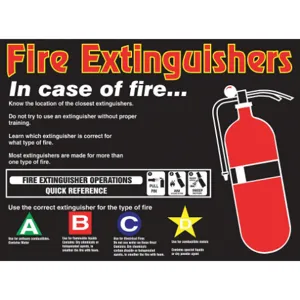 ACCUFORM SIGNS PST405 Poster Fire Extinguishers 18 x 24 Inch | AC4WXE 31A022