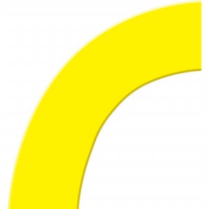 ACCUFORM SIGNS PTP211YL Bodenmarkierungsband, gebogene Ecke, 15 x 15 cm Größe, gelb | CF4EVJ AFPTP211YL