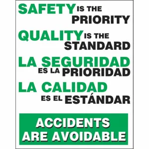 ACCUFORM SIGNS SP124517L Safety Poster, 22 X 17 Inch Nominal Sign Size, Clear Film Laminate, English/Spanish | CN7ZQB 9CZ18