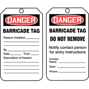 ACCUFORM SIGNS TAB104CTP Danger Tag 5-3/4 x 3-1/4 - Pack Of 25 | AD4TTE 43Z341