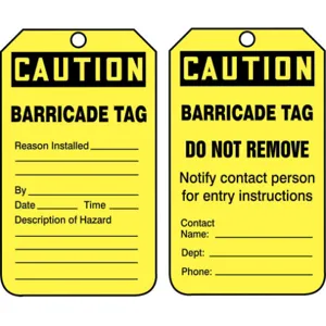 ACCUFORM SIGNS TAB105CTP Caution Tag 5-3/4 x 3-1/4 - Pack Of 25 | AD4TTJ 43Z347