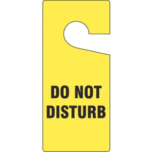 ACCUFORM SIGNS TAD834 Door Knob Hanger Tag 9 x 4 Inch Black/yellow - Pack Of 10 | AD6UJP 4ARL4