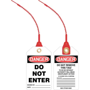 ACCUFORM SIGNS TAK609 Loop N Lock Danger Tag 5-7/8 x 3-3/8 - Pack Of 10 | AD4TKZ 43Z168