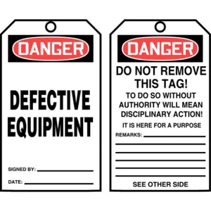 ACCUFORM SIGNS TAR138 Danger Tag By The Roll 6-1/4 x 3 - Pack Of 250 | AD4TLR 43Z184