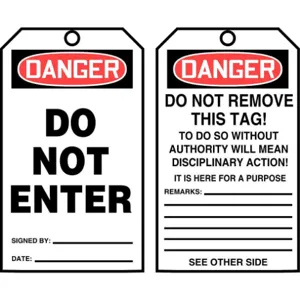 ACCUFORM SIGNS TAR104 Danger Tag By The Roll 6-1/4 x 3 - Pack Of 100 | AD4TLT 43Z185