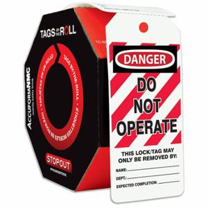ACCUFORM SIGNS TAR114 Danger Tag By The Roll, Danger, Do Not Operate, Polyolefin, Add Notes/Date/Sign, English | CN7ZNF 772K72