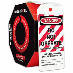 ACCUFORM SIGNS TAR402 Danger Tag By The Roll, Danger, Do Not Operate, Polyolefin, Add Notes/Date/Sign, English | CN7ZNJ 772K23