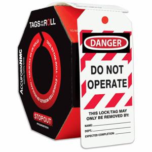 ACCUFORM SIGNS TAR404 Danger Tag By The Roll, Danger, Do Not Operate, Polyolefin, Dept/Expected Completion/Name | CN7ZNK 772R95