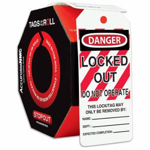 ACCUFORM SIGNS TAR416 Danger Tag By The Roll, Danger, Locked Out Device, Polyolefin, Add Notes/Date/Sign | CN7ZNN 772R96