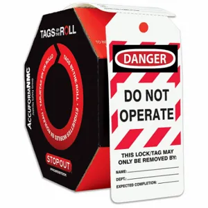 ACCUFORM SIGNS TAR472 Danger Tag By The Roll, Danger, Do Not Operate, Polyolefin, Dept/Expected Completion/Name | CN7ZNL 772K74