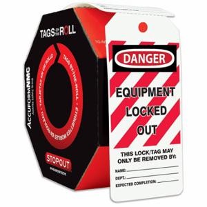 ACCUFORM SIGNS TAR478 Danger Tag By The Roll, Danger, Locked Out Device, Polyolefin, Add Notes/Date/Sign | CN7ZNP 772M41