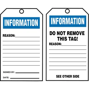 ACCUFORM SIGNS TAR726 Information Tag By The Roll 6.25 x 3 - Pack Of 250 | AD4TNM 43Z227