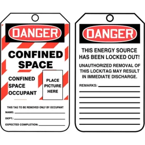 ACCUFORM SIGNS TCS318PTP Danger Tag 5-3/4 x 3-1/4 - Pack Of 25 | AD4TQY 43Z297