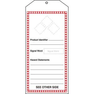 ACCUFORM SIGNS THS401CTM Ghs Tags Product Identifier 8-1/2 x 3-7/8in Pk5 | AC7VMR 38W950