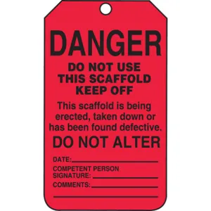 ACCUFORM SIGNS TSS101PTP Danger Tag 5-7/8 x 3-3/8 Inch Black/r - Pack Of 25 | AD3FXA 3YYT5