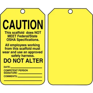 ACCUFORM SIGNS TSS102CTP Caution Tag 5-3/4 x 3-1/4 - Pack Of 25 | AD4TQM 43Z280