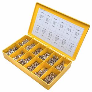 ACCURATE MANUFACTURED PRODUCTS GROUP Z4402-KIT Barrel Bolt Assortment, 12 Sizes, 18-8 Stainless Steel, 250 Pieces | AC4AMV 2YAR7