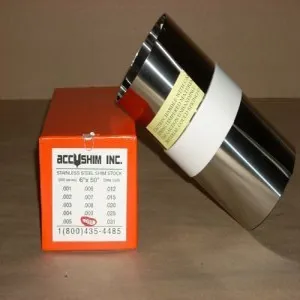 ACCUSHIM SSN07 Shim Stock Roll, 6 x 50 Inch Size, 0.007 Inch Thickness, Stainless Steel | CE8ERZ