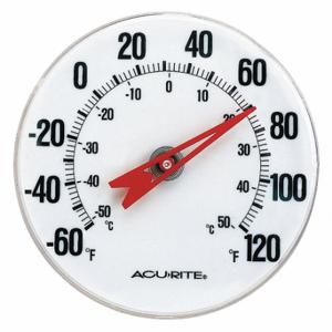 ACURITE 00346A2 Analoges Panelmontage-Thermometer, -60 °F bis 120 °F/-50 °C bis 50 °C, Weiß | CN8BMG 53DP74
