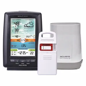 ACURITE 01021MCB Wireless Weather Station, AcuRite, 3 Pieces, Color LCD, 30 m Range | CN8BMZ 53DP84