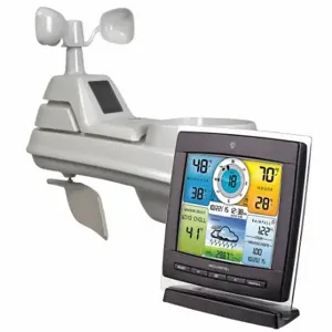 ACURITE 01528MCB Wireless Weather Station, AcuRite Iris, 2 Pieces, Color LCD, 330 ft Range | CN8BMX 53DR02