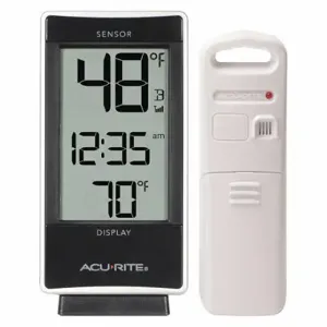 ACURITE 02059M Wireless Thermometer, Indoor/Outdoor, 1% to 99% RH, Outdoor Temp, Indoor Temp/Time | CN8BMW 53DR05