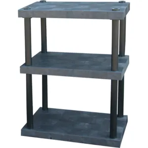 ADD-A-LEVEL AST3624X3 Adjustable Plastic Shelving, 36 x 24 x 48, Solid Top, Black | AG8EQA