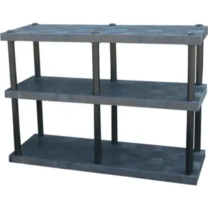 ADD-A-LEVEL AST6624X3 Adjustable Plastic Shelving, 66 x 24 x 48, Solid Top, Black | AG8EQC