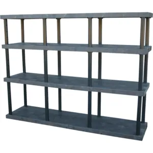 ADD-A-LEVEL AST9624X4 Adjustable Plastic Shelving, 96 x 24 x 72, Solid Top, Black | AG8EQE