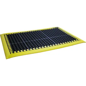 ADD-A-LEVEL M23784 Work Platform Matting, 36 x 24, 7/8 Height, Yellow Border | AG8ENA