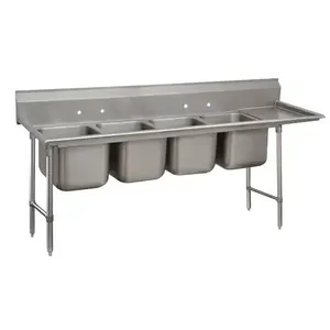 ADVANCE TABCO 9-24-80-24R Regaline Sink, 4-Cpt., Right-Hand, 20 Inch F-To-B X 20 Inch | CD7NQE