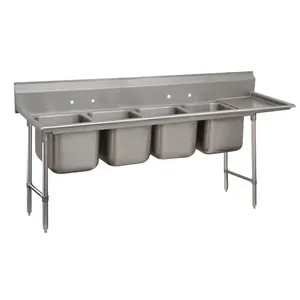 ADVANCE TABCO 9-64-72-24R Regaline Sink, 4-Cpt., Right-Hand, 24 Inch F-To-B X 18 Inch | CD7NUE