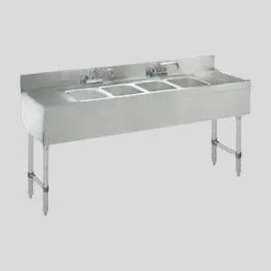 ADVANCE TABCO CRB-84C Sink Unit, 4-Cpt., 96 X 21 X 33 Inch Overall Size | CD7QLP