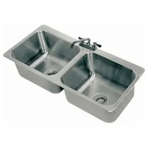 ADVANCE TABCO DI-2-2012 Drop-In Sink, 2-Cpt., 20 X 16 Inch F-To-B X 12 Inch D Each/Bowl | CD7QUH