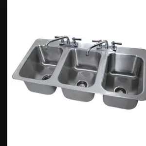 ADVANCE TABCO DI-3-10 Drop-In Sink, 3-Cpt., 10 X 14 Inch F-To-B X 10 Inch D Each/Bowl | CD7QUK