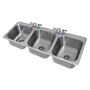 ADVANCE TABCO DI-3-1410 Drop-In Sink, 3-Cpt., 14 X 16 Inch F-To-B X 10 Inch D Each/Bowl | CD7QUL