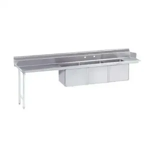 ADVANCE TABCO DTC-3-1620-84L Dishtable 3-Cpt. Sink, 16 X 20 X 12 Inch Bowls, 16 Ga 304 Ss | CD7RCQ