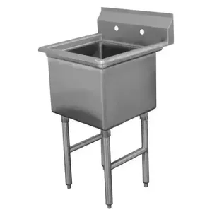 ADVANCE TABCO FC-1-1620 Fabricated Sink, 1-Cpt., No Drainboard, Size 16 X 20 X 14 Inch, 16 Ga 304 Ss | CD7TNX