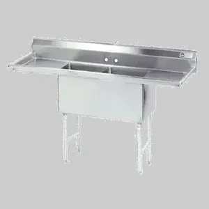 ADVANCE TABCO FC-2-1620-18RL Fabricated Sink, 2-Cpt., 18 Inch R And L Drainboards, Size 16 X 20 X 14 Inch, 16 Ga 304 Ss | CD7TQC