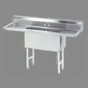 ADVANCE TABCO FC-2-1824-18RL Fabricated Sink, 2-Cpt., 18 Inch R And L Drainboards, Size 18 X 24 X 14 Inch, 16 Ga 304 Ss | CD7TQM