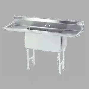 ADVANCE TABCO FC-2-1824-24RL Fabricated Sink, 2-Cpt., 24 Inch R And L Drainboards, Size 18 X 24 X 14 Inch, 16 Ga 304 Ss | CD7TQQ