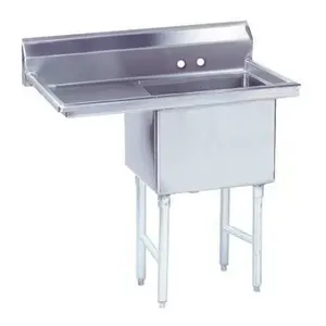 ADVANCE TABCO FS-1-3024-24L Fabricated Sink, 1-Cpt., 24 Inch L Drainboard, Size 30 X 24 X 14 Inch, 14 Ga 304 Ss | CD7UEH